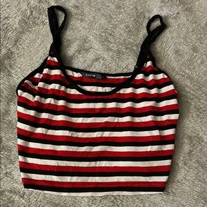 SHEIN Red and Black Sleeveless Crop Camisole